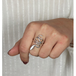 Longue bague serpent argent...