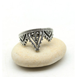Bague argent diadème -...