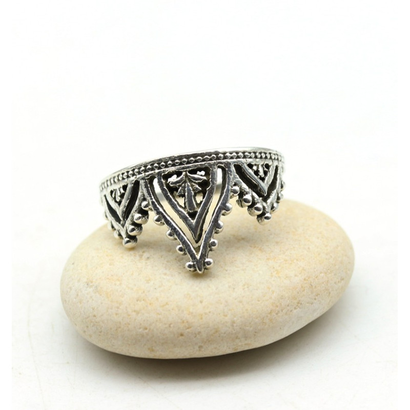 Bague argent diadème - Mosaik bijoux indiens Bague argent diadème - Mosaik bijoux indiens