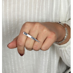 Bague argent barre droite -...