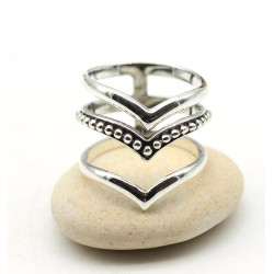 Bague argent ethnique -...