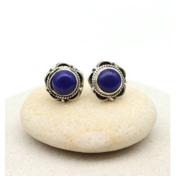 Puce d'oreille fleur argent...