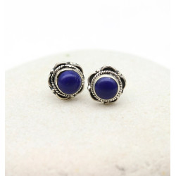 Puce d'oreille lapis lazuli - Mosaik bijoux indiens