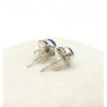 Clou d'oreille argent pierre bleu - Mosaik bijoux indiens