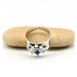 Bague de pied argent lapis lazuli - Mosaik bijoux indiens