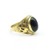 Bague dorée pierre onyx - Mosaik bijoux indiens