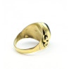 Bague symbole Aum et pierre noire - Mosaik bijoux indiens