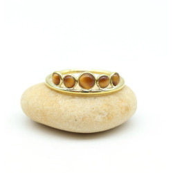 Bague dorée laiton pierre...