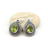 Boucle d'oreille argent pierre verte - Mosaik bijoux indiens