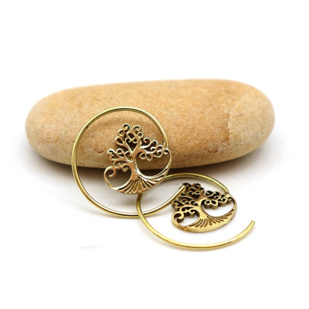 Créole dorée arbre de vie - Mosaik bijoux indiens