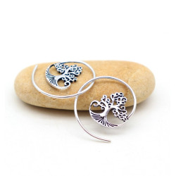 Petite créole spirale arbre de vie - Mosaik bijoux indiens