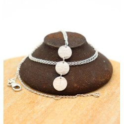 Collier fin argent brossé -...