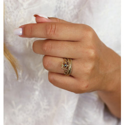 Bague couronne laiton doré...