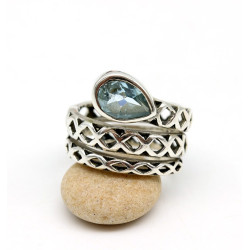 Bague argent épaisse pierre...