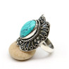 Bague turquoise argent - Mosaik bijoux indiens