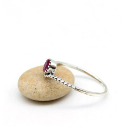 Bague argent rubis indien rose - Mosaik bijoux indiens
