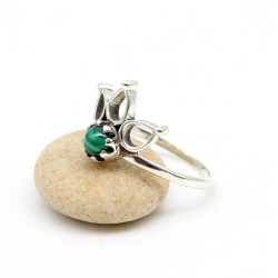 Bague malachite argent - Mosaik bijoux indiens