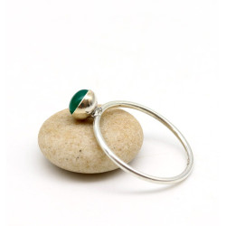 Bague argent fine et agate - Mosaik bijoux indiens
