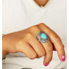 Bague turquoise ethnique - Mosaik bijoux indiens