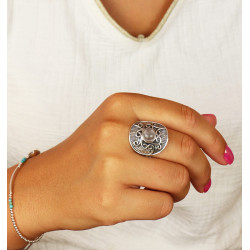 Bague bohème argent pierre...