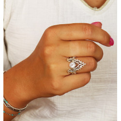 Bague argent couronne -...