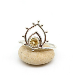 Bague diadème citrine ronde...