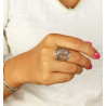 Bague quartz rose argent - Mosaik bijoux indiens