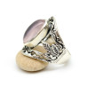 Bague argent pierre rose - Mosaik bijoux indiens
