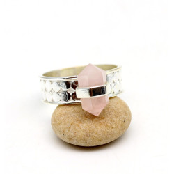 Bague épaisse argent pierre...