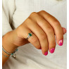 Bague argent fine pierre verte - Mosaik bijoux indiens