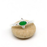 Bague fine agate verte en argent - Mosaik bijoux indiens