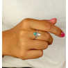 Bague turquoise en argent - Mosaik bijoux indiens