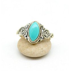 Bague turquoise en argent -...