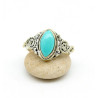 Bague turquoise en argent - Mosaik bijoux indiens