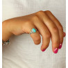 Bague argent et turquoise - Mosaik bijoux indiens