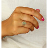 Bague argent fine pierre verte - Mosaik bijoux indiens