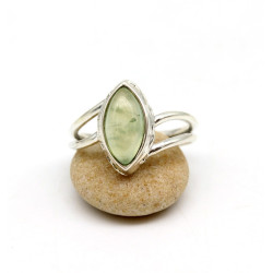 Bague argent pierre verte -...