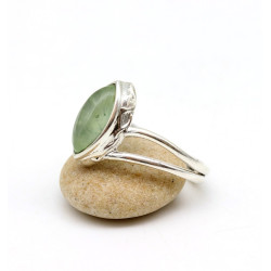 Bague préhnite argent - Mosaik bijoux indiens