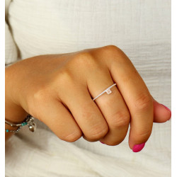 Bague tressée en argent -...