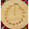 Bijou de cheville rose et doré - Mosaik bijoux indiens