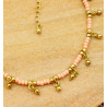Chaine de pied fine en perle rose - Mosaik bijoux indiens
