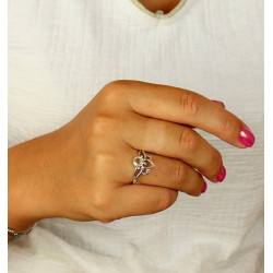 Bague argent et citrine -...