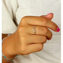 Bague fine pierre orange -...