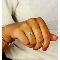Bague fine calcédoine en...