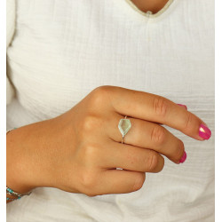 Bague argent pierre vert...