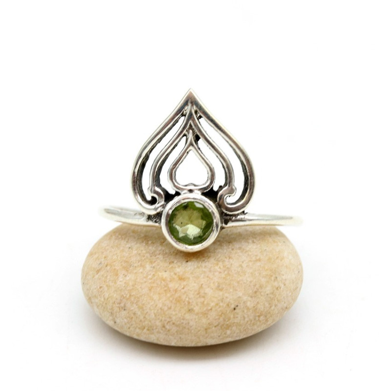Bague argent et péridot - Mosaik bijoux indiens