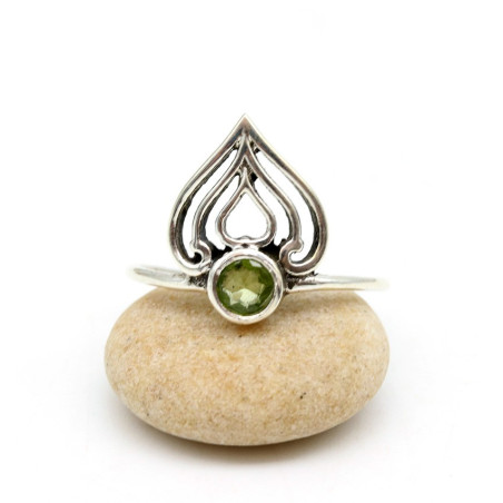 Bague argent et péridot - Mosaik bijoux indiens