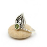 Bague argent fine pierre verte - Mosaik bijoux indiens