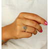 Bague péridot en argent - Mosaik bijoux indiens