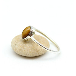 Bague fine et pierre protectrice - Mosaik bijoux indiens